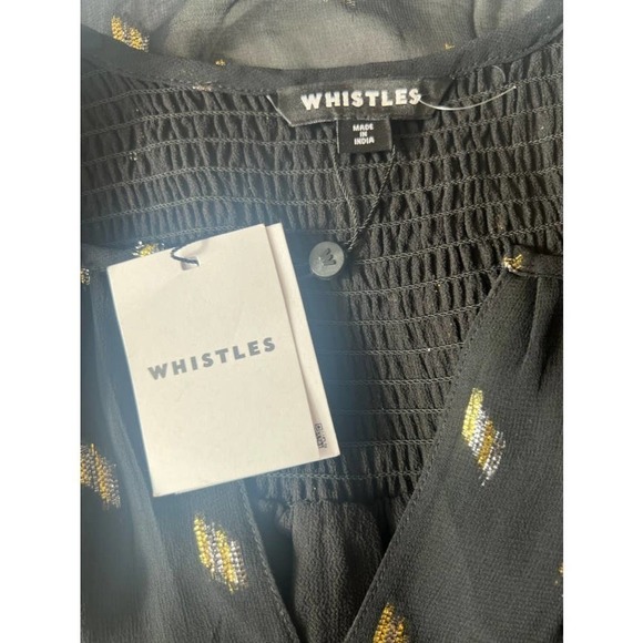 Whistles Metallic Dobby Top in Black and Gold - Picture 13 of 16